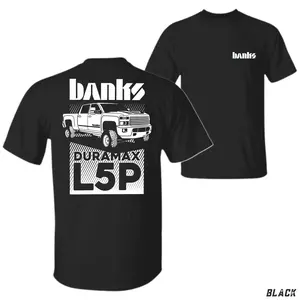 Banks Duramax L5P 2 Siders T-Shirt – Banks Power Lifted Truck Graphic Tee, Perfect for Truck Lover, Mechanics & blue-collar lifestyle, Menswear Streetwear