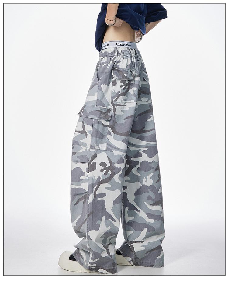 Camouflage Pants Unisex, Spring and Autumn Cotton Straight Loose Large Size Work Pants, Trendy Versatile Wide Leg Casual Long Pants Slimming
