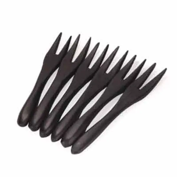 Mini Bamboo Fork - Black - 3.5"