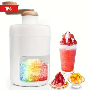 Portable Manual Ice Crusher, BPA-Free Plastic, Ideal for Shaved Ice, Snow Cones, Fruit Pops, Includes Ice Tray, Perfect for Home, Parties, Outdoor Events