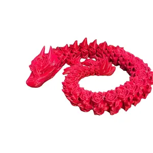 3D Printed Articulated Rose Dragon - Rose Dragon - Articulated Dragon - Fidget Toy Decor Decorative