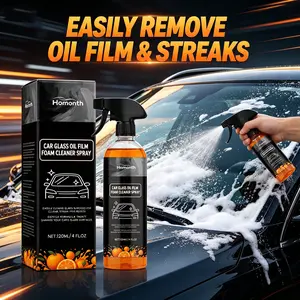 Homonth Car Glass Oil Film Cleaner Spray – Remove Windshield Oil Film, Water Spots & Dirt, Restore Clear Visibility & Shine, Fast Glass Cleaning Spray for Car Windows, Mirrors & Windshield Daily Care and Anti-Haze Protection