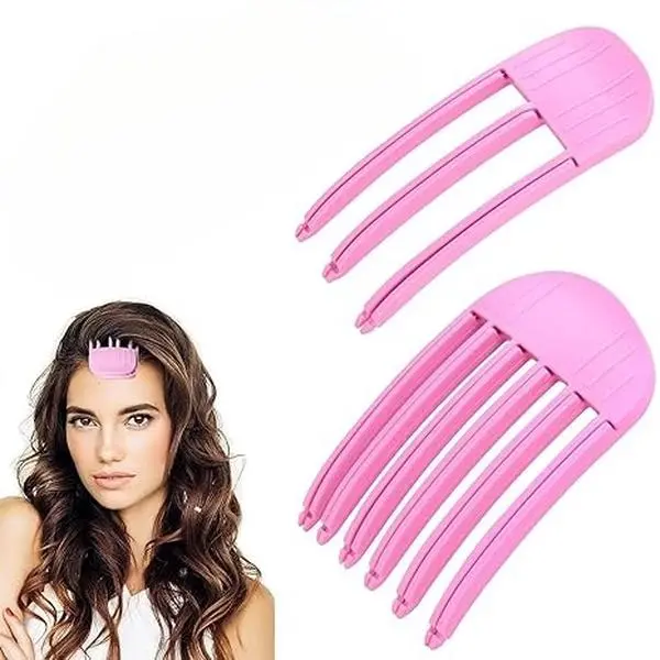 Volumizing Hair Root Booster Clips - Set of 2 Wind Shaping Comb Clips for Fluffy Bangs, Gentle on Hair, Use Wet/Dry, Portable Lightweight Styling Tool for All Hair Types, Quick Salon Volume