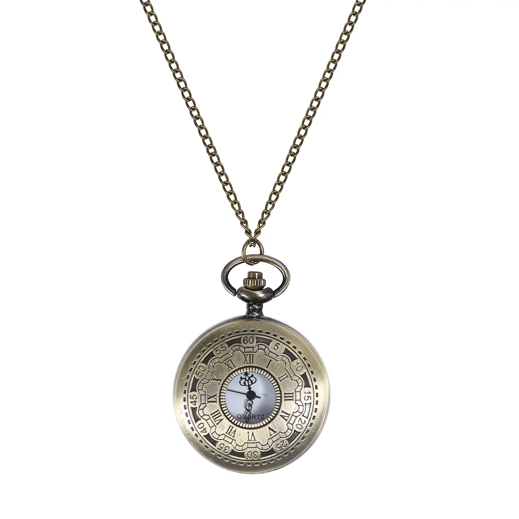 OIDEA Vintage-Inspired Heirloom Pocket & Fob Watch, Unisex Antique Bronze Necklace Watch with Roman Numeral Openwork Case, Quartz Movement, Heirloom Vintage-Inspired Pocket & Fob Watches
