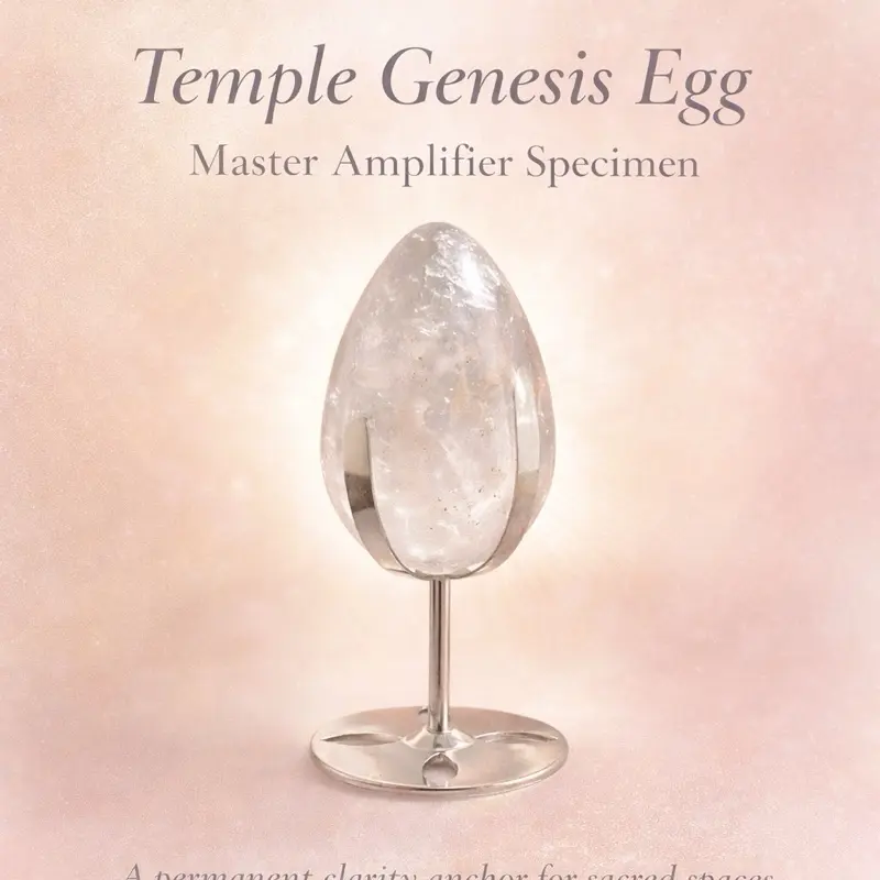 Genesis Amplifier Egg — Temple Grade Quartz Natural Crystal Clear Quartz Eggs for Amplification Clarity Healing Energy Work Meditation & Chakra Alignment decor Natural Crystal Decor
