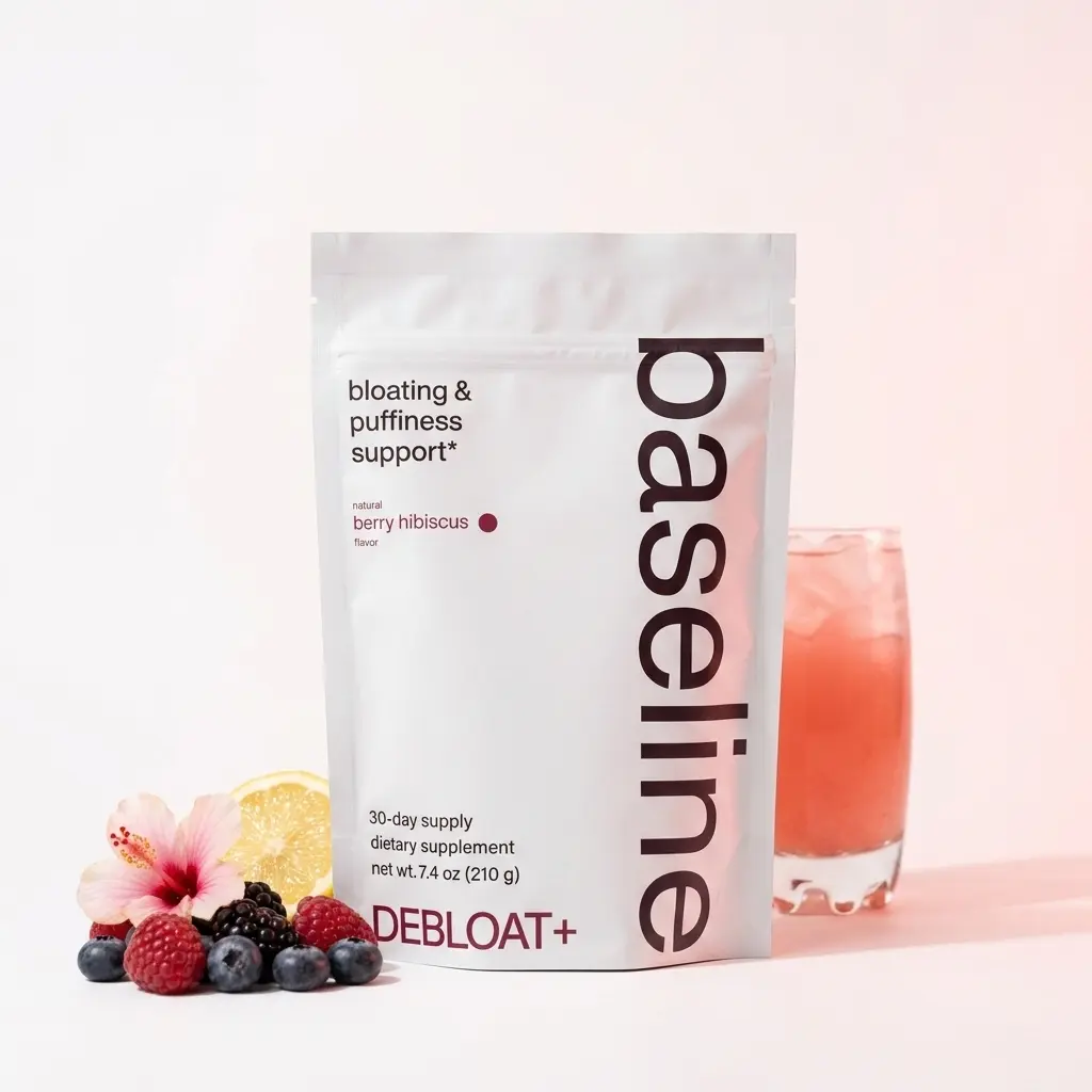 Baseline Debloat - 30 Servings Daily Debloat Powder - Lymphatic Drainage, Bloating, Gut Health & Digestive Support with Potassium, Dandelion Root, Hibiscus, Ginger, Magnesium & Digestive Enzymes - 30 Servings Healthcare Natural