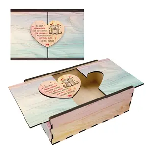 1pc wooden gift box and clothing box, no one in the world is more willing to love for the rest of our lives than you and me, suitable as holiday/birthday gifts for family/friends/lovers on Christmas/Easter/Father's Day/Mother's Day