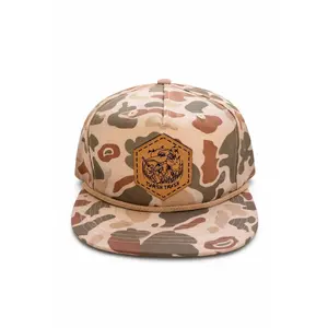 Vintage 5 panel logo patch with rope