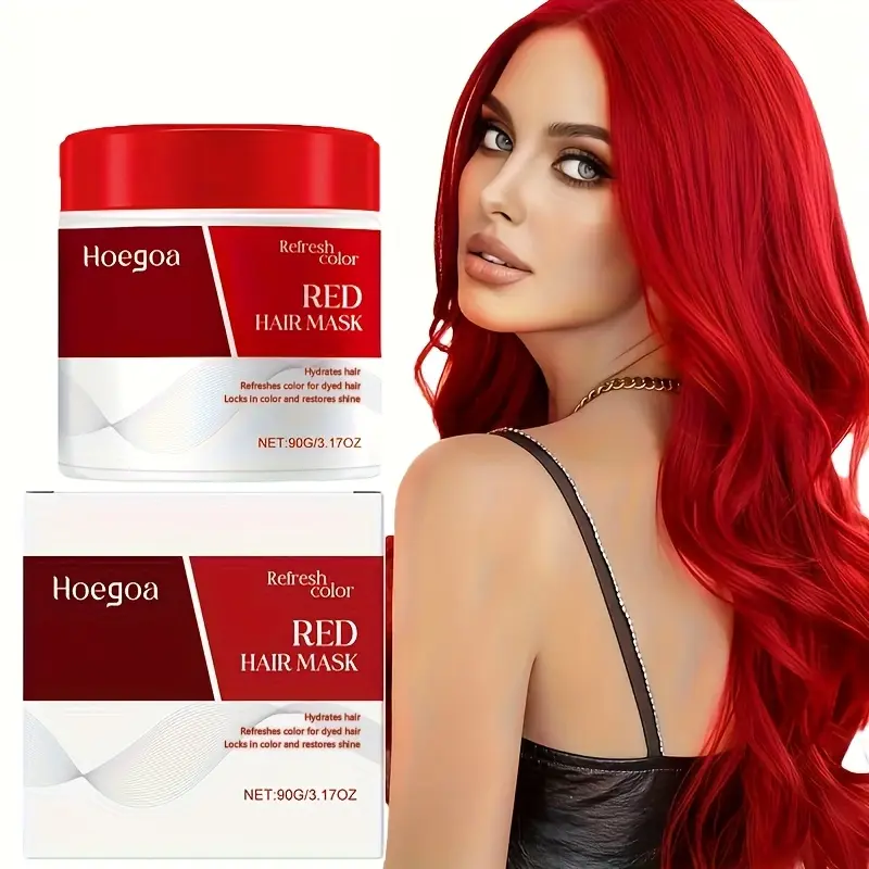 90G Red Color-Fixing Nourishing Hair Mask, Stylish Hairstyle, Easy to Apply, Moisturizes Damaged Hair, Hydrated Hair, Suitable for Both Men & Women, 4 Seasons, Glycerin, Hair Care, Haircare, Hair Care Hydration, Nourishing Hair Treatment