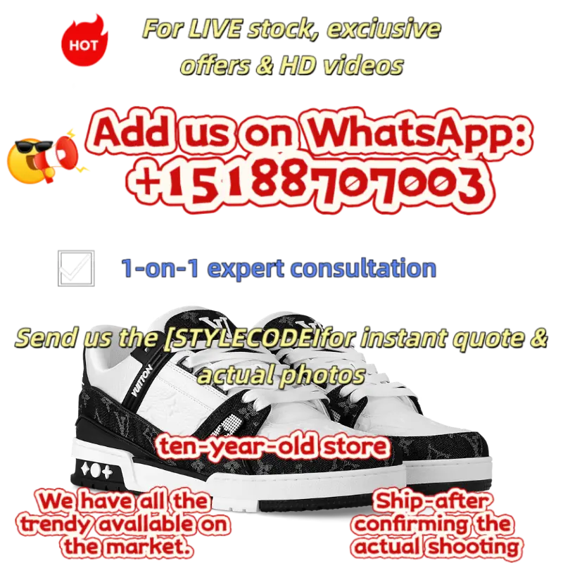 ‮ nottiuV siuoL ‬    Classic Ｔｒａｉｎｅｒ Ｓｎｅａｋｅｒ Retro Skate Shoes, Premium Denim Black White Low-Top Leather Sneakers for Men| Good Condition.