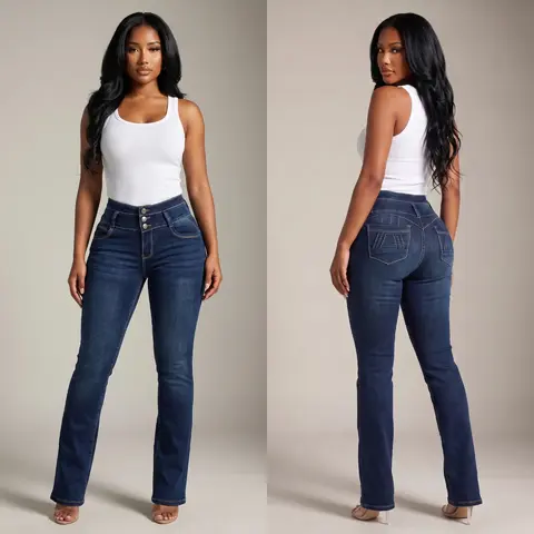 Jeans for Women – Women’s Bootcut Jeans, Mid Rise Dark Wash Push Up Stretch Denim – MX JEANS by ModaXpress