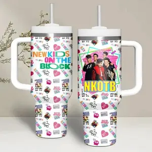 Retro Pop Music Collage Tumbler 40oz with Handle, Colorful Vintage  Tour-Inspired Stainless Steel Cup, Funny Music Fan Travel Tumbler, Gift for mom