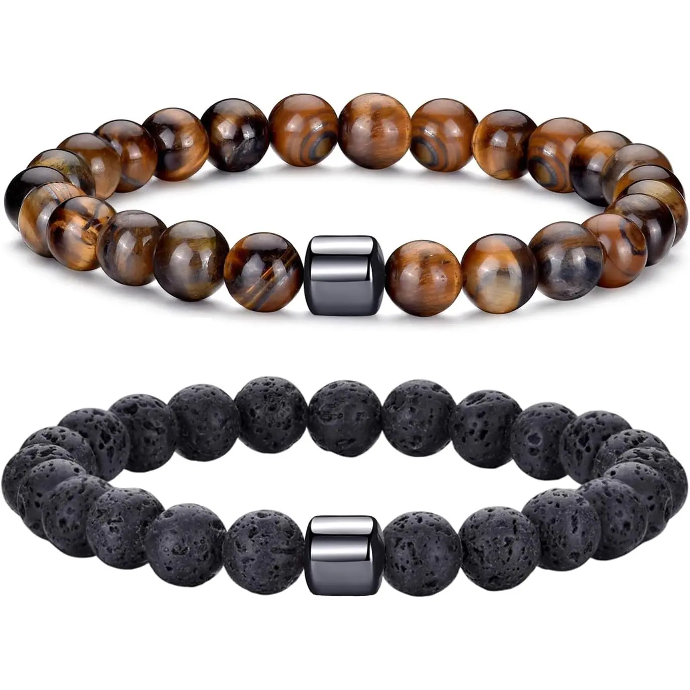 2,lava rock,tiger eye bracelet