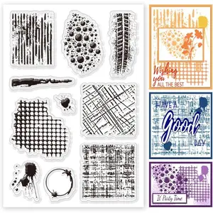 Clear Mottled Patterns Silicone Stamps for DIY Scrapbooking Photo Album Decorative Holiday Card Making Background Album Crafts