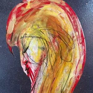 Rock Star 18x24 Acrylic and Decoupage on Canvas - Vibrant Abstract Art for Home Decor