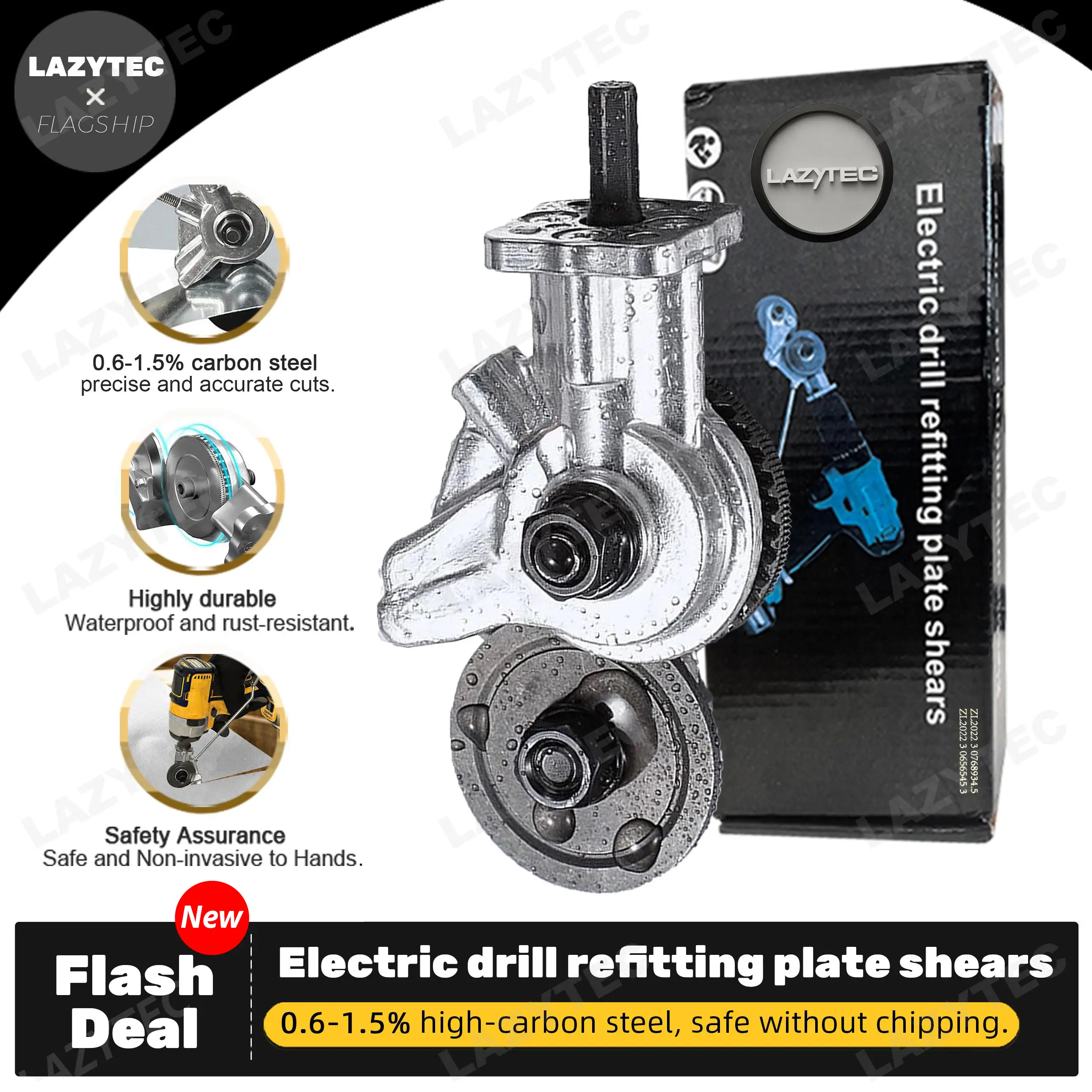 Sheet Metal Cutter Drill Attachment for Iron, Steel, Copper and Aluminum