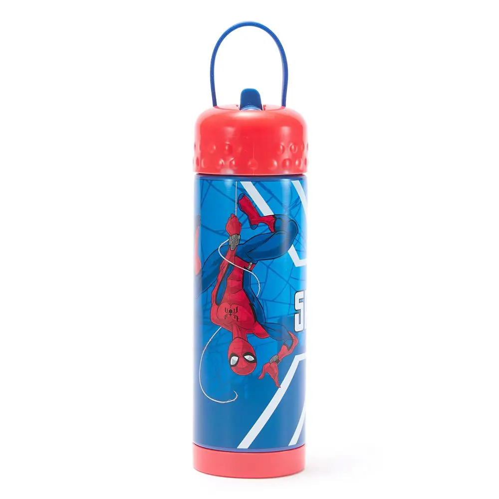 Disney Store Spider-Man 16 oz. Stainless Steel Water Bottle with Built-In Straw