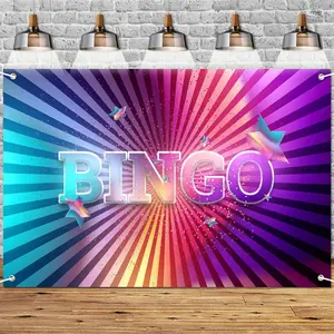 Night Backdrop Banner  Time Theme Winning Ball Background Decor for Men Women Boys Girls Birthday Party Decorations Supplies 72x43in