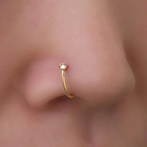 Unisex Elegant Rhinestone Minimalist Nose Ring, Exquisite Trendy Nose Ring, Septum Rings, Septum Pierced Ring, Fashionable Body Jewelry Accessory for Daily & Party Decoration, Septum Piercing