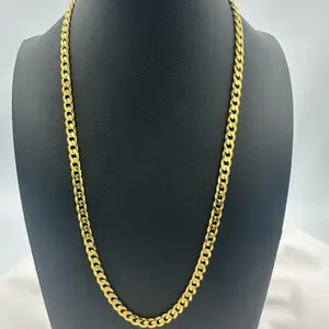 20in 5.36mm Golden Cuban 14k over 925 Sterling Silver (SG-150)