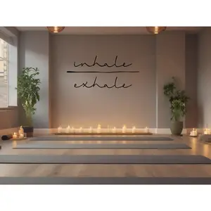 Inhale Exhale Wall Decal – Elegant Yoga Wall Art for Yoga Studios, Meditation Rooms, Massage Rooms, and Zen Decor