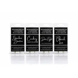 Men’s Luxury Wax Melts 4-Pack – Bourbon & Bow Ties, Aged Leather, Aqua Di Gio, Black Ice