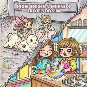 Pixie Trixie & Friends:Trixie Stays in - Tell Me a Story Coloring Books- introductory to Trixies character- First book in character series