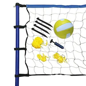 Portable Volleyball Net Posts, Ball & Pump Set