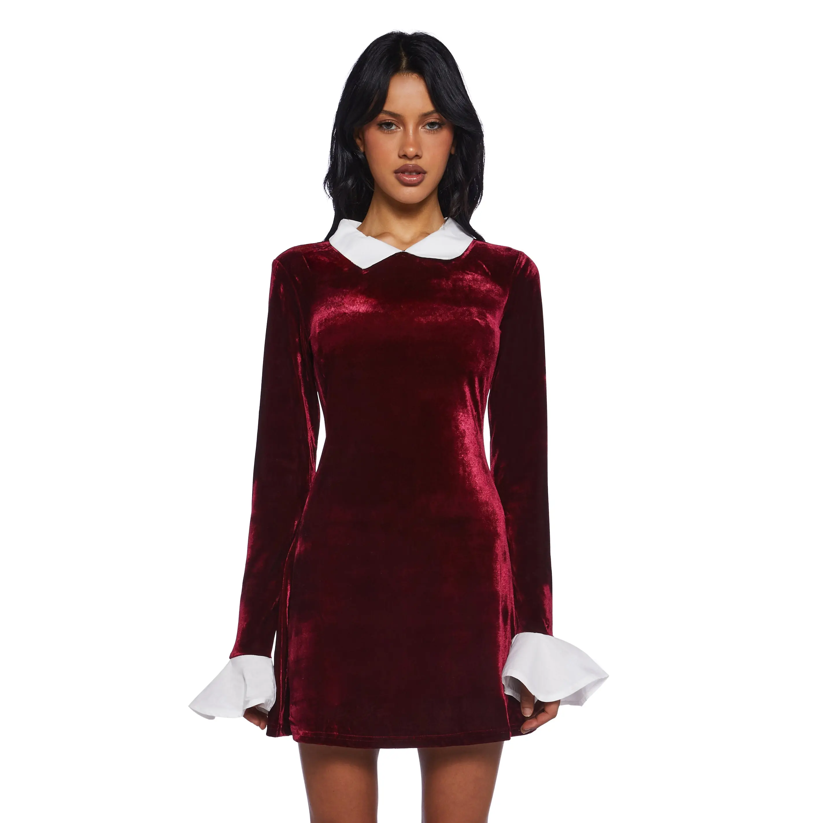 Macchiato Sessions Velvet Dress - Red