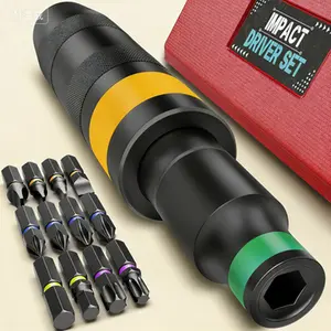 Reversible Impact Screwdriver Set, 13-Piece Manual Hand Tool Kit with S2 Steel Bits, Disengages Rusted Fasteners and Frozen Bolts, Durable Repair Tool for Stuck Screw Removal