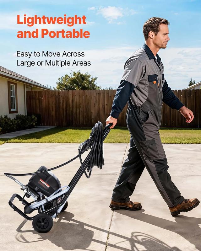 VEVOR Stand Airless Paint Sprayer, High Pressure Airless Sprayer with Cart, Cleaning Brush, Hose, Extension Rod, Nozzles, Electric Spray Paint Machine for House Exterior and Interior