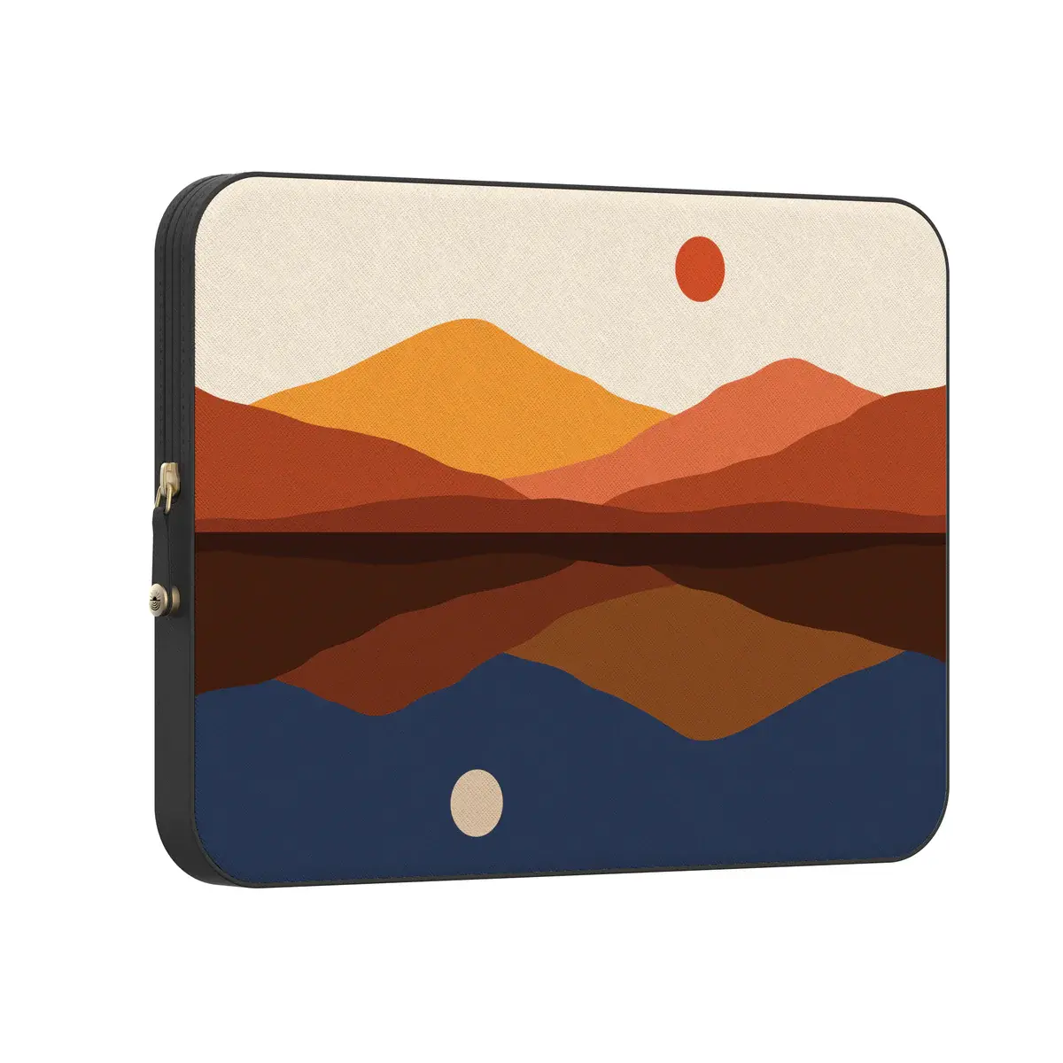 Casely MacBook Laptop Sleeve Case | Opposites Attract | Day & Night Colorblock Mountains