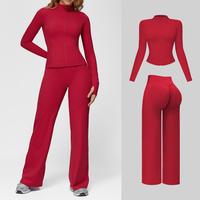 Jacket & Bell-Bottom Pants - Red