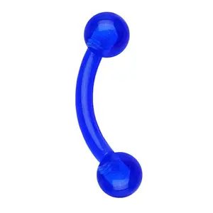 Blue Acrylic Curved Barbell