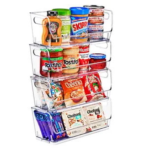 Sorbus Stackable Storage Bins Open Front, Clear Stackable Storage Bins, Pantry Bins for Storage and Organization, Acrylic Stackable Bins for Kitchen, Clear Pantry Organizer Bins (Small)