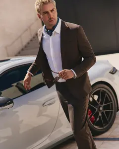 Express Slim Brown Wool-Blend Washable Modern Tech Suit Jacket