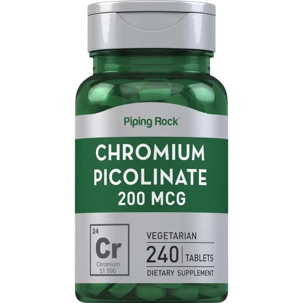 Piping Rock Chromium Picolinate 200mcg | 240 Tablets | Trace Mineral Supplement | Vegetarian, Non-GMO, Gluten Free