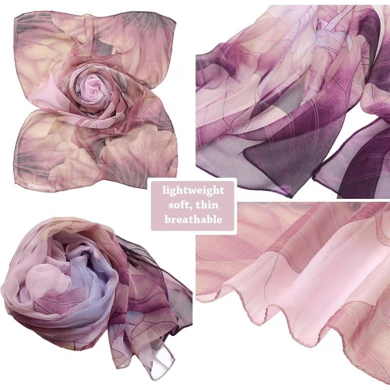 6Pcs Women Floral Print Chiffon Scarves, Lightweight Thin Long Summer Shawl, Elegant Soft Breathable Headscarf, Fashion Casual Dress Matching Scarf Ideal Holiday Daily Gift 6Pcs Women Floral Print Chiffon Scarves, Lightweight Thin Long Summer Shawl, Elegant Soft Breathable Headscarf, Fashion Casual Dress Matching Scarf Ideal Holiday Daily Gift