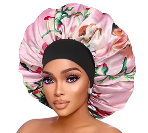 Auntie Ama’s Large Patterned Satin Bonnet