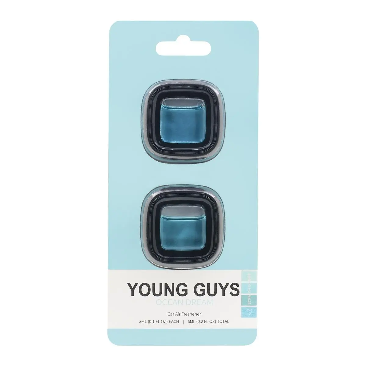 YOUNG GUYS Car Air Freshener Vent Clip - Ocean Dream Aroma Diffuser, Flameless Home Fragrance, Long Lasting Scent, 2 Pack
