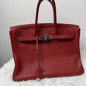 Pre-owned HERMÈS Togo calfskin Tote Bags Hermès, Birkin 35 Burgundy Togo Leather Tote Bag