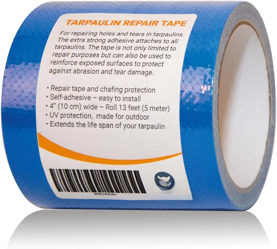 Tarpaulin Repair Tape - Heavy Duty Repairs Duck Tape, Blue Duct Tape, uv Protected and , Protect Against Chafe wear and  16 ft Tape roll (1250)