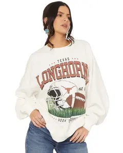 Gameday Women's Texas Longhorns Helmet Embroidered Graphic Crewneck - Texs-Malonemm-Ofc405