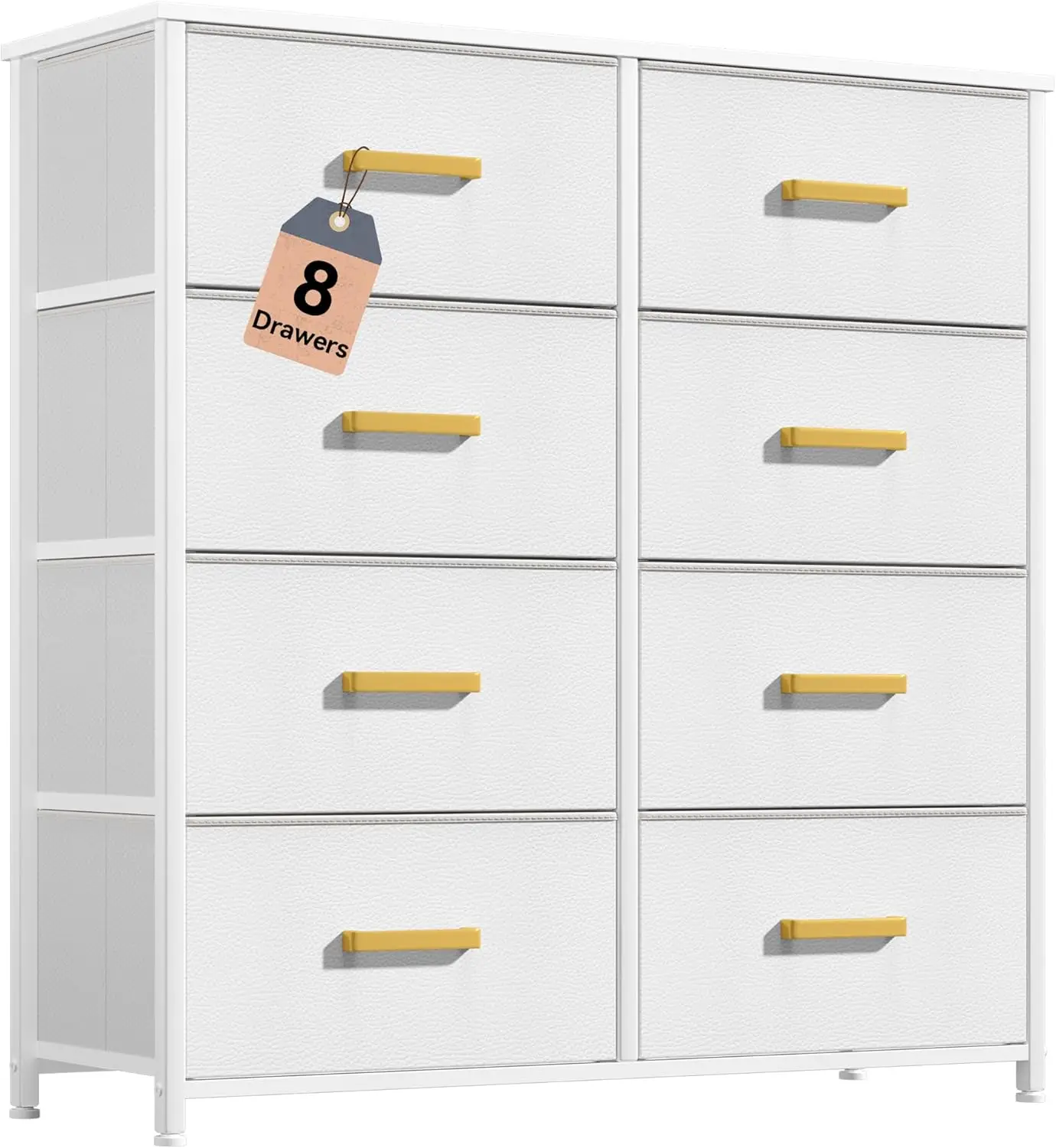 Yitahome 8 Drawer Dresser for Bedroom, Fabric Tall Dressers & Chests of Drawers, Black Dresser for Storage ,Organizer Unit Storage Tower for Bedroom,