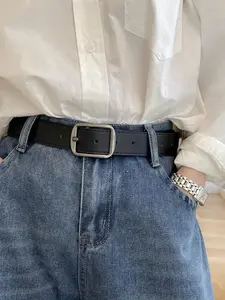 Simple Style Plain Color Casual Trendy Belt, Vintage Trendy Waistband for Jeans & Short Skirt, Fashionable Accessories for Clothes Decoration, Adjustable Belts