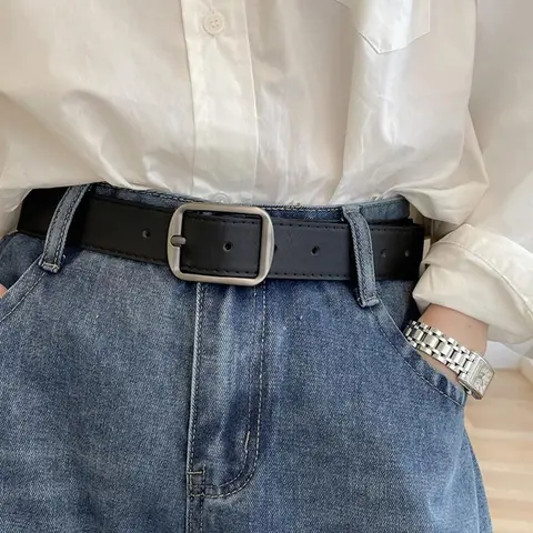 Simple Style Plain Color Casual Trendy Exquisite Design PU Belt, Vintage Trendy Waistband for Jeans & Short Skirt, Fashionable Accessories for Clothes Decoration, Adjustable Belts