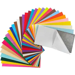 Self Adhesive Felt Sheets Adhesive Backed Felt 33 Pcs 4" x 8" Stiff Sheets 33 Colors Sticky Back Stiff Fabric Square for Crafts DIY Sewing School Projects Decoration
