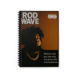 Rod Wave Spiral Notebook - Ruled Line, Musician Journal, Songwriter Diary,