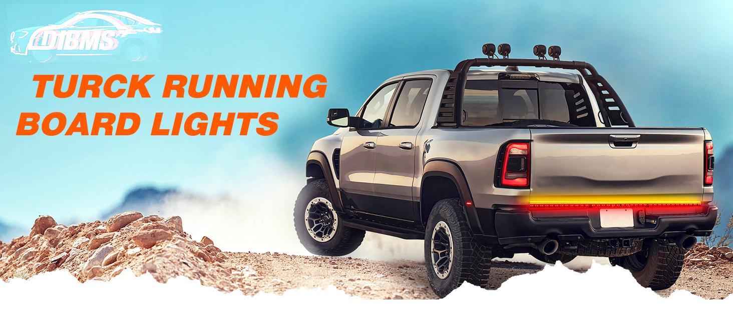 DIBMS 71" Running Board Lights 2PCS LED Strips w/Sequential Amber Turn Signal, DRL, White Courtesy Light for Extended Crew Cab Trucks Pickup Trailer, Side Wing Glow Light white courtesy light DIBMS 71" Running Board Lights 2PCS LED Strips w/Sequential Amber Turn Signal, DRL, White Courtesy Light for Extended Crew Cab Trucks Pickup Trailer, Side Wing Glow Light white courtesy light