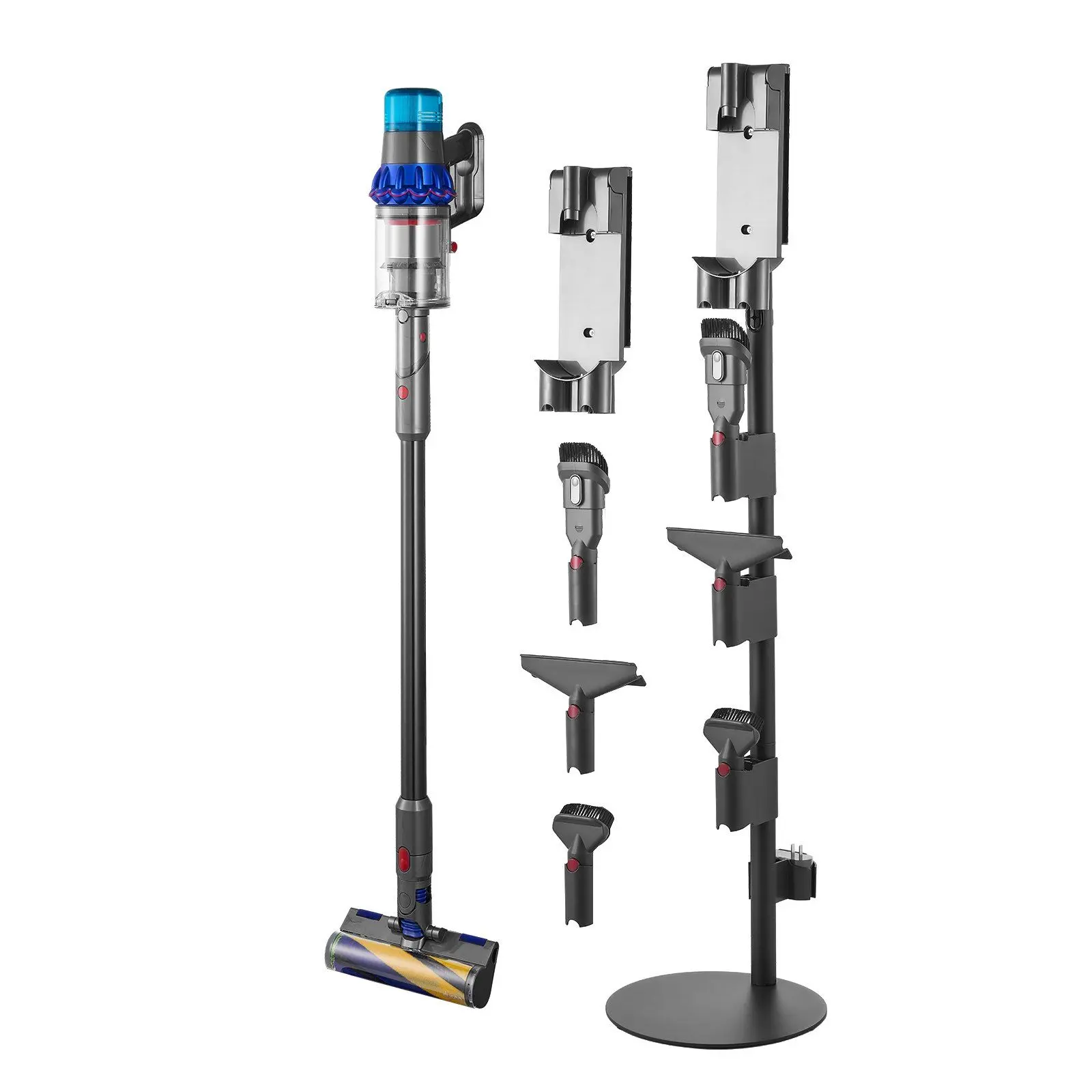 VEVOR Vacuum Stand for Dyson Multi-Models Stable Storage Bracket Holder with 4 Pads, Adjustable Height, Anti-Slip Feet